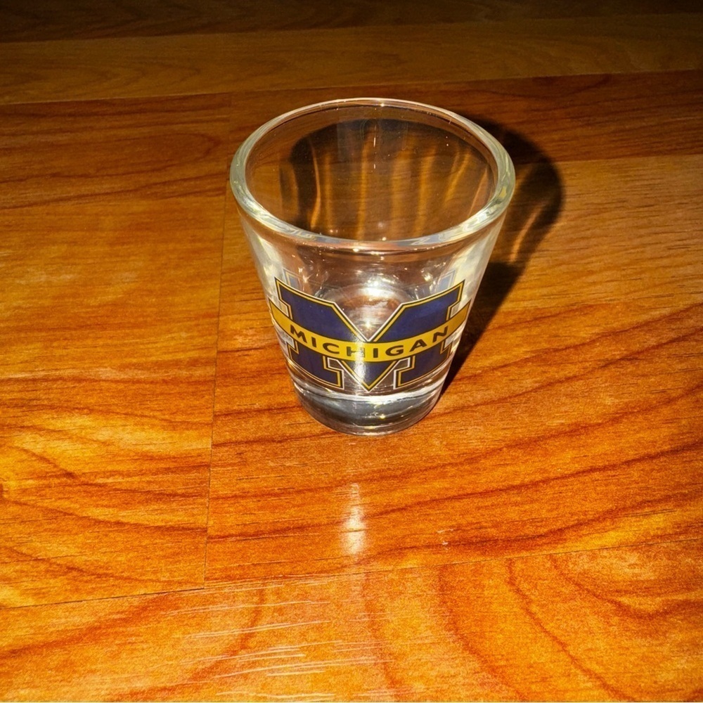 Vintage University of Michigan Shot Glass Blue And Yellow Barware Mancave